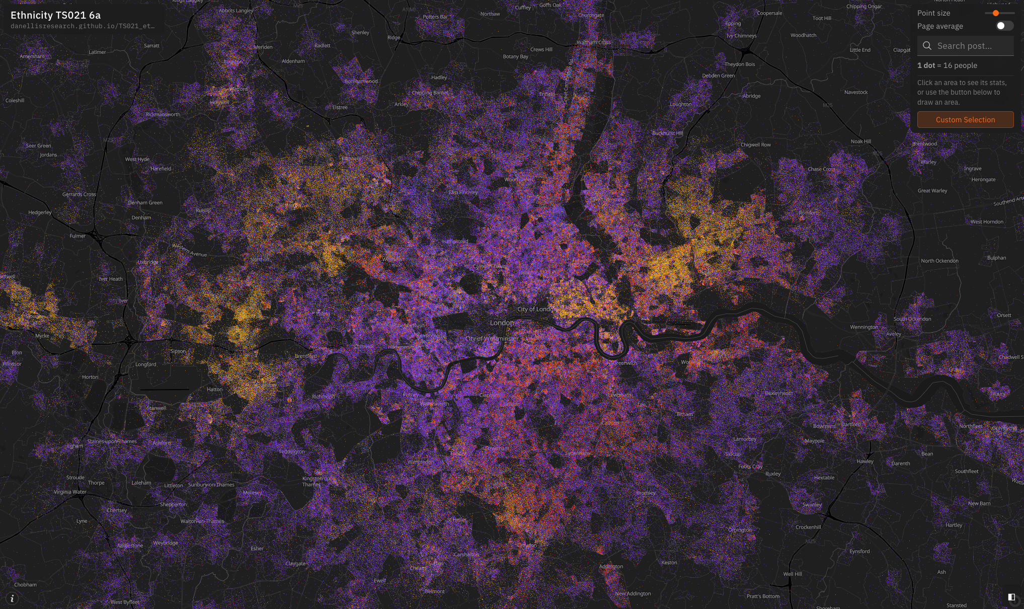 London dot density map